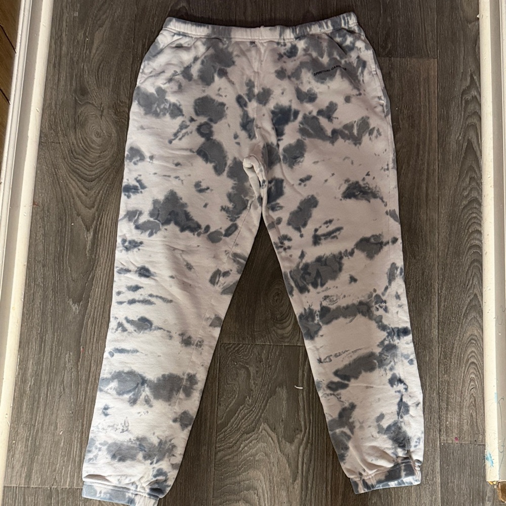 Spiritual Gangster Blue and White Tie-Dye Pants